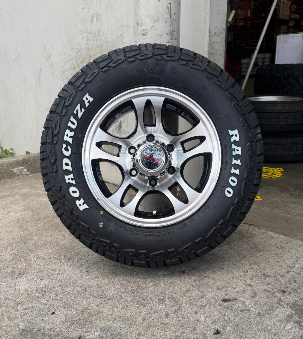 15" 6 Stud Rocket Caravan Trailer Alloy Wheel Rim & 195R15C LT Roadcruza RA1100 All Terrain Tyre 195 15 - Image 2