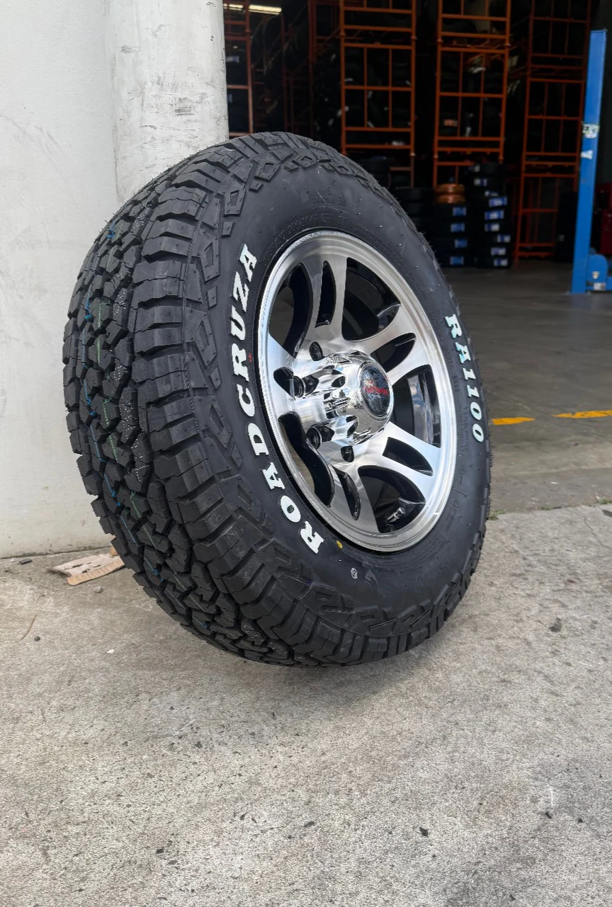 15" 6 Stud Rocket Caravan Trailer Alloy Wheel Rim & 195R15C LT Roadcruza RA1100 All Terrain Tyre 195 15 - Image 3
