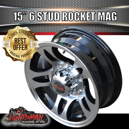 15" 6 Stud Rocket Caravan Trailer Alloy Wheel Rim & 195R15C LT Roadcruza RA1100 All Terrain Tyre 195 15 - Image 6