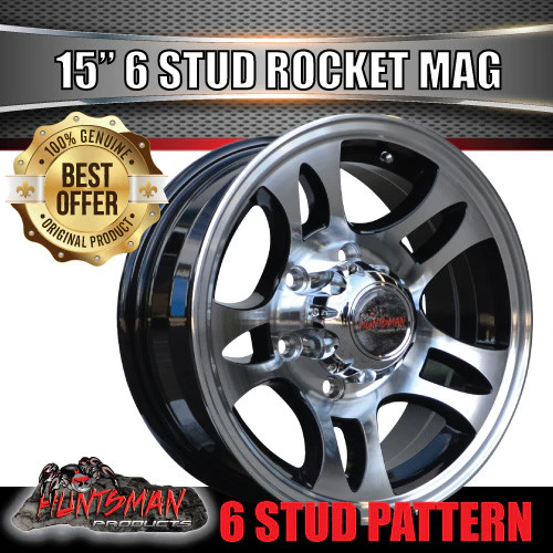 15" 6 Stud Rocket Caravan Trailer Alloy Wheel Rim & 195R15C LT Roadcruza RA1100 All Terrain Tyre 195 15 - Image 7