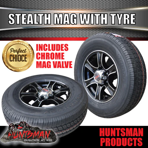 15" Trailer Caravan 6 Stud Stealth Alloy Mag Rim & 225/70R15C Tyre. 225 70 15 - Image 5
