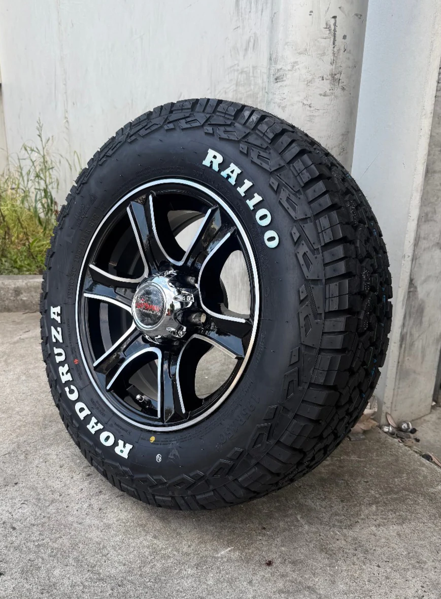 15" 6 Stud Stealth Caravan Trailer Alloy Wheel Rim & 195R15C LT Roadcruza RA1100 All Terrain Tyre 195 15 - Image 2
