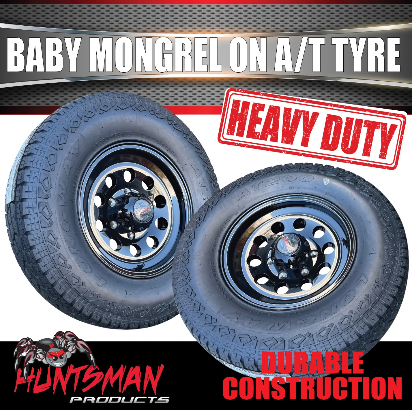 15" 6 Stud Trailer Caravan Baby Mongrel Alloy Mag Rim & 235/75R15 LT Tyre 1250KG - Image 5