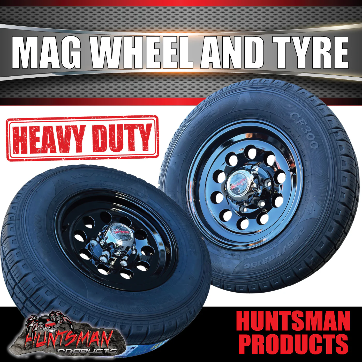 15" 6 Stud Trailer Caravan Baby Mongrel Alloy Mag Wheel Rim & 225/70R15C Tyre - Image 5