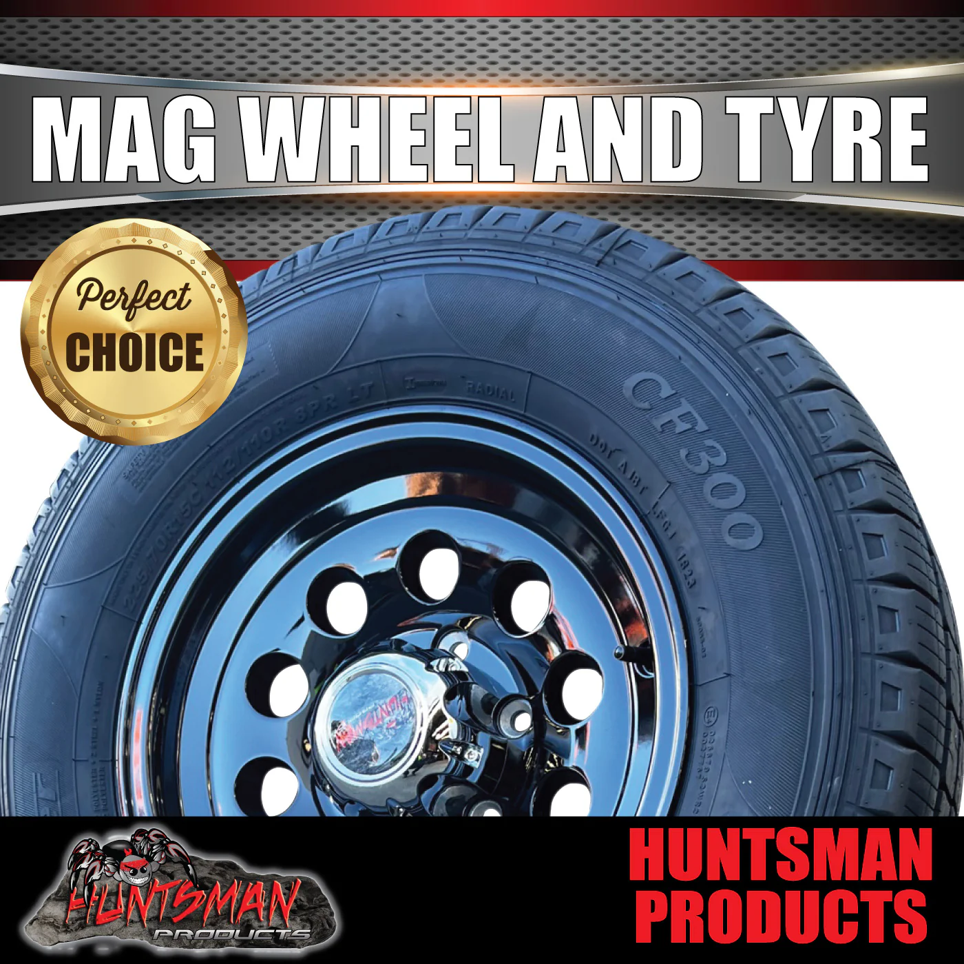 15" 6 Stud Trailer Caravan Baby Mongrel Alloy Mag Wheel Rim & 225/70R15C Tyre - Image 6