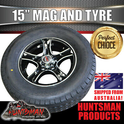 15" Trailer Caravan Ford Pattern Stealth Alloy Mag Rim & 195R15C Tyre. 195 15 - Image 5