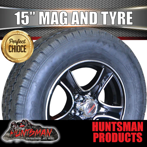 15" Trailer Caravan Ford Pattern Stealth Alloy Wheel Rim & 225/70R15C Tyre. 225 70 15 - Image 4