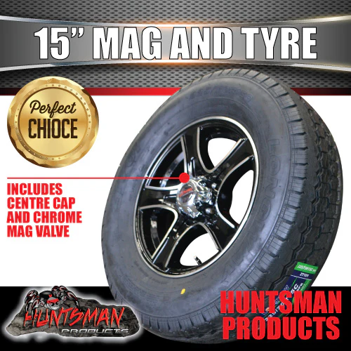 15" Trailer Caravan Ford Pattern Stealth Alloy Wheel Rim & 225/70R15C Tyre. 225 70 15 - Image 5