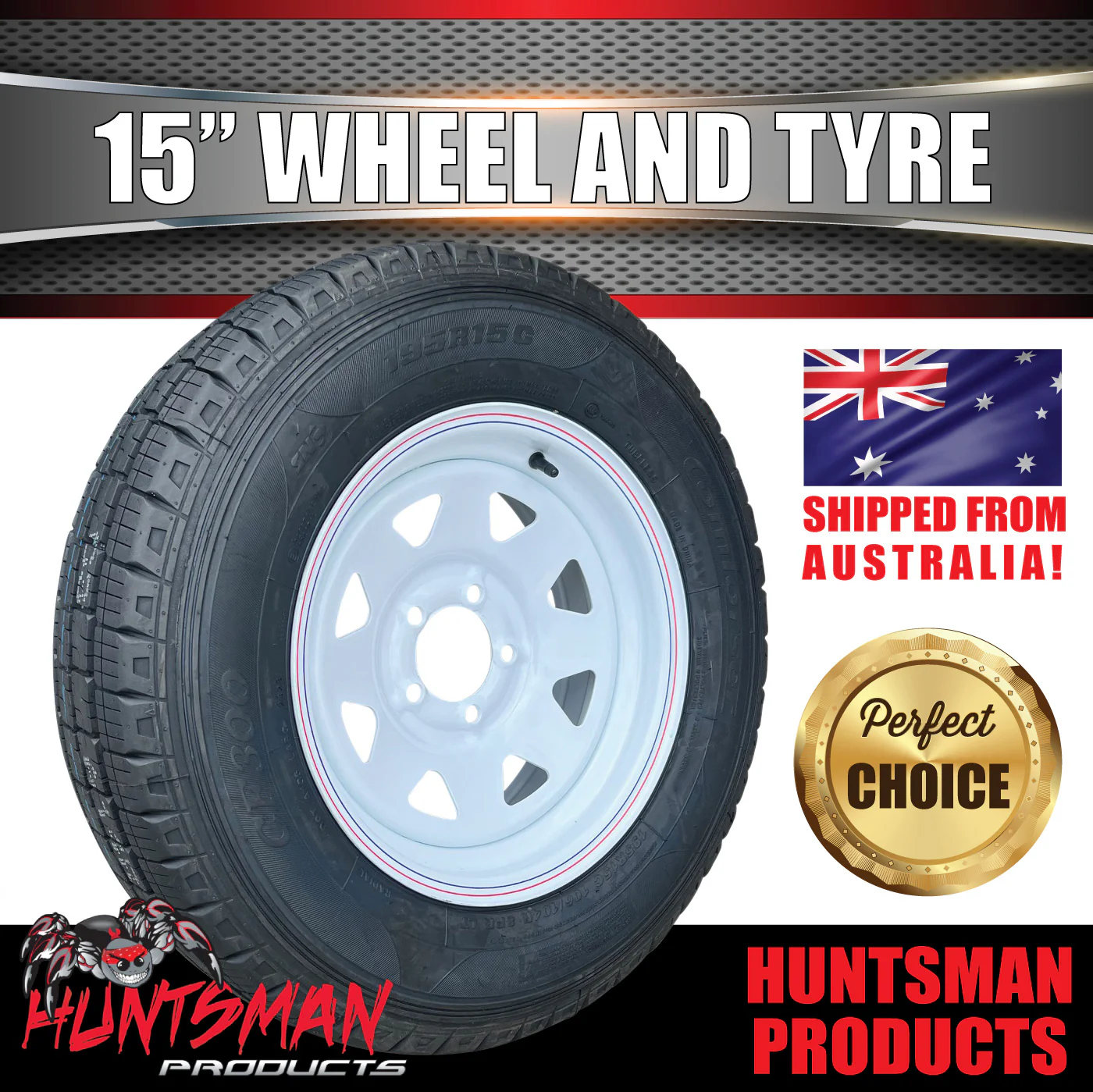 15" White sunraysia steel wheel suit Ford & 195R15C Comforser CF300 tyre caravan camper trailer 195 15 - Image 3