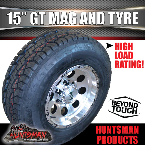 15" GT 6 Stud 15x8" Mag Wheel & 235/75R15 L/T 10 Ply Tyre. 235 75 15 - Image 3
