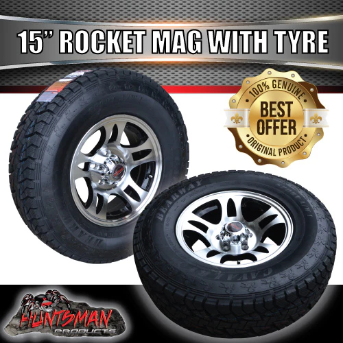 15" Trailer Caravan Rocket Alloy Rim & 235/75R15 LT Tyre Suits Ford Pattern. 235 75 15 - Image 2