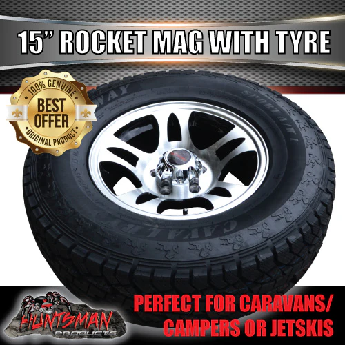 15" Trailer Caravan Rocket Alloy Rim & 235/75R15 LT Tyre Suits Ford Pattern. 235 75 15 - Image 4