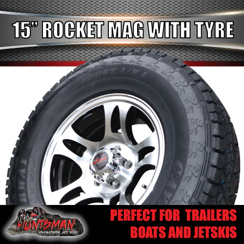 15" Trailer Caravan Rocket Alloy Rim & 235/75R15 LT Tyre Suits Ford Pattern. 235 75 15 - Image 5