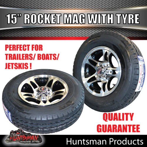 15" Trailer Caravan Rocket Alloy Rim Suit Ford & 225/70R15C Tyre. 225 70 15 - Image 2