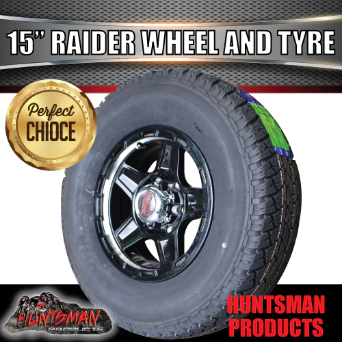 15" Trailer Caravan 6 Stud Raider Mag & 235/75R15 LT Tyre. 235 75 15 - Image 2