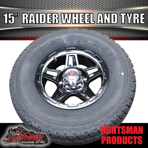15" Trailer Caravan 6 Stud Raider Mag & 235/75R15 LT Tyre. 235 75 15 - Image 3