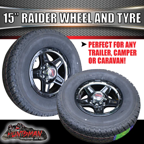 15" Trailer Caravan 6 Stud Raider Mag & 235/75R15 LT Tyre. 235 75 15 - Image 5