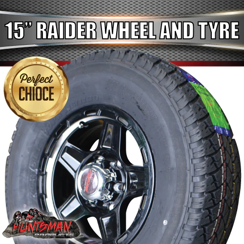 15" Trailer Caravan 6 Stud Raider Mag & 235/75R15 LT Tyre. 235 75 15 - Image 6