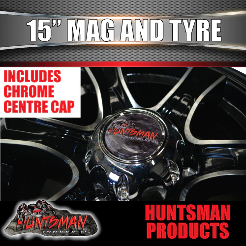 15" Trailer Caravan 6 Stud Stealth Alloy Mag Rim & 235/75R15 LT 10 Ply Tyre.  1250Kg Load. 235 75 15 - Image 4