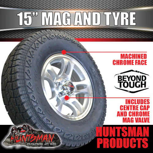 15" Trailer Caravan Ford pattern Bullet Alloy Wheel & 235/75R15 LT 10 Ply Tyre. 235 75 15 - Image 2