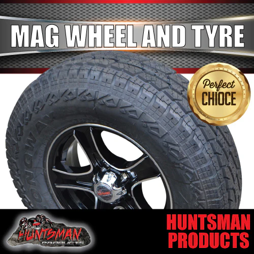 15" Trailer Caravan Stealth Alloy Mag Rim & 235/75R15 LT 10 Ply Tyre Suits Ford pattern. 235 75 15 - Image 3