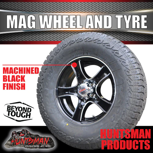 15" Trailer Caravan Stealth Alloy Mag Rim & 235/75R15 LT 10 Ply Tyre Suits Ford pattern. 235 75 15 - Image 4