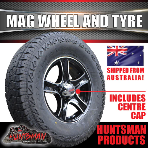 15" Trailer Caravan Stealth Alloy Mag Rim & 235/75R15 LT 10 Ply Tyre Suits Ford pattern. 235 75 15 - Image 5