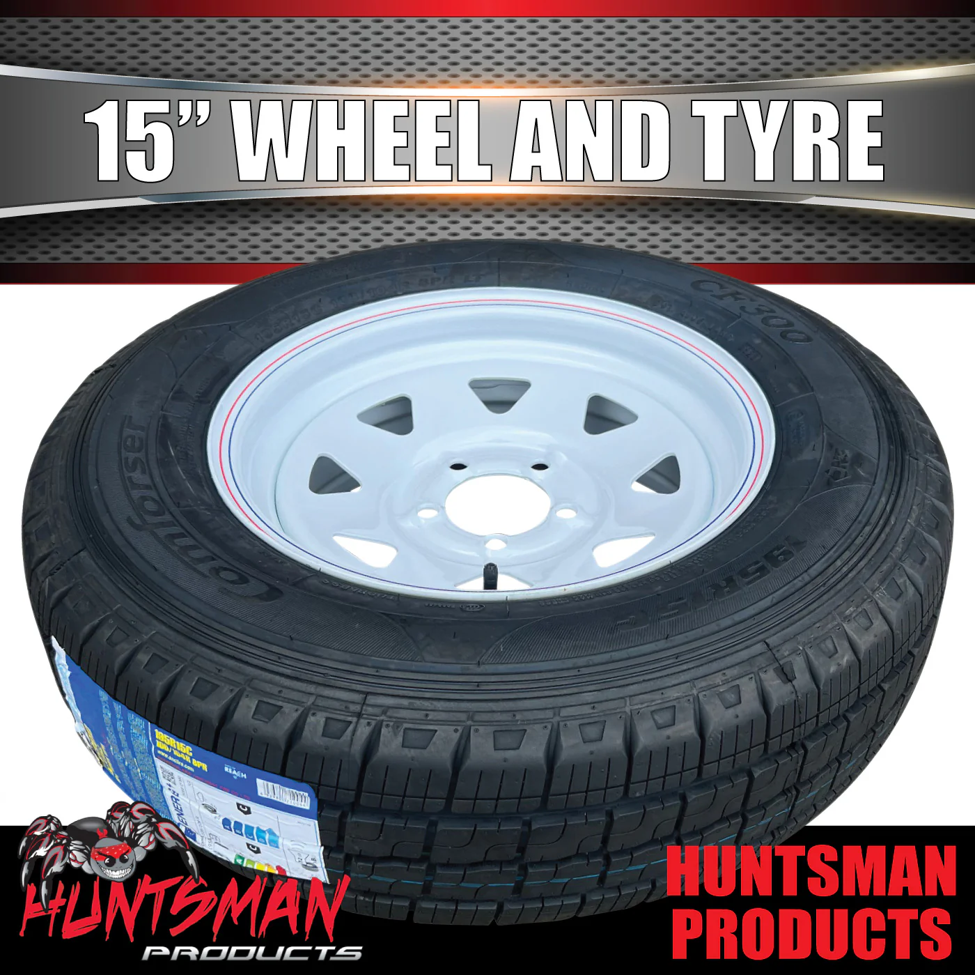 15x6 Caravan Trailer White Ford Pattern Steel Wheel Rim & 225/70R15C Tyre - Image 4