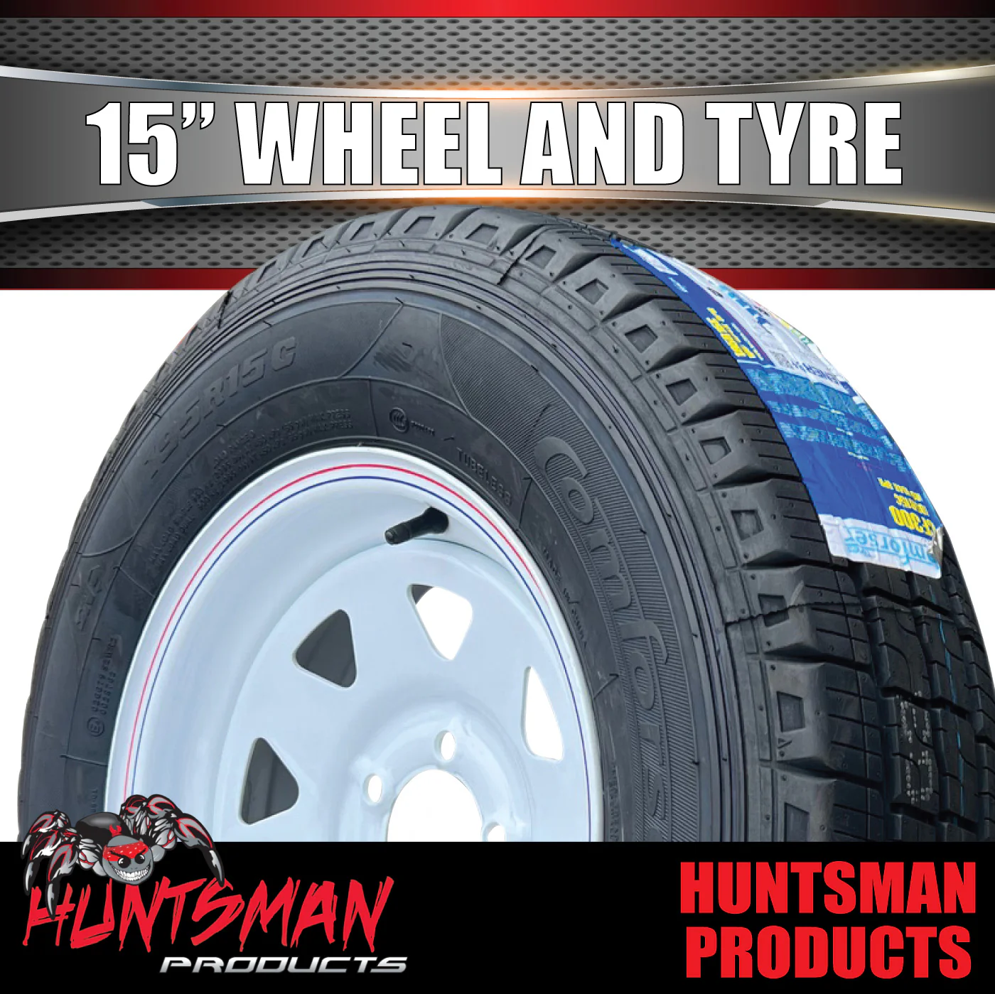 15x6 Caravan Trailer White Ford Pattern Steel Wheel Rim & 225/70R15C Tyre - Image 5