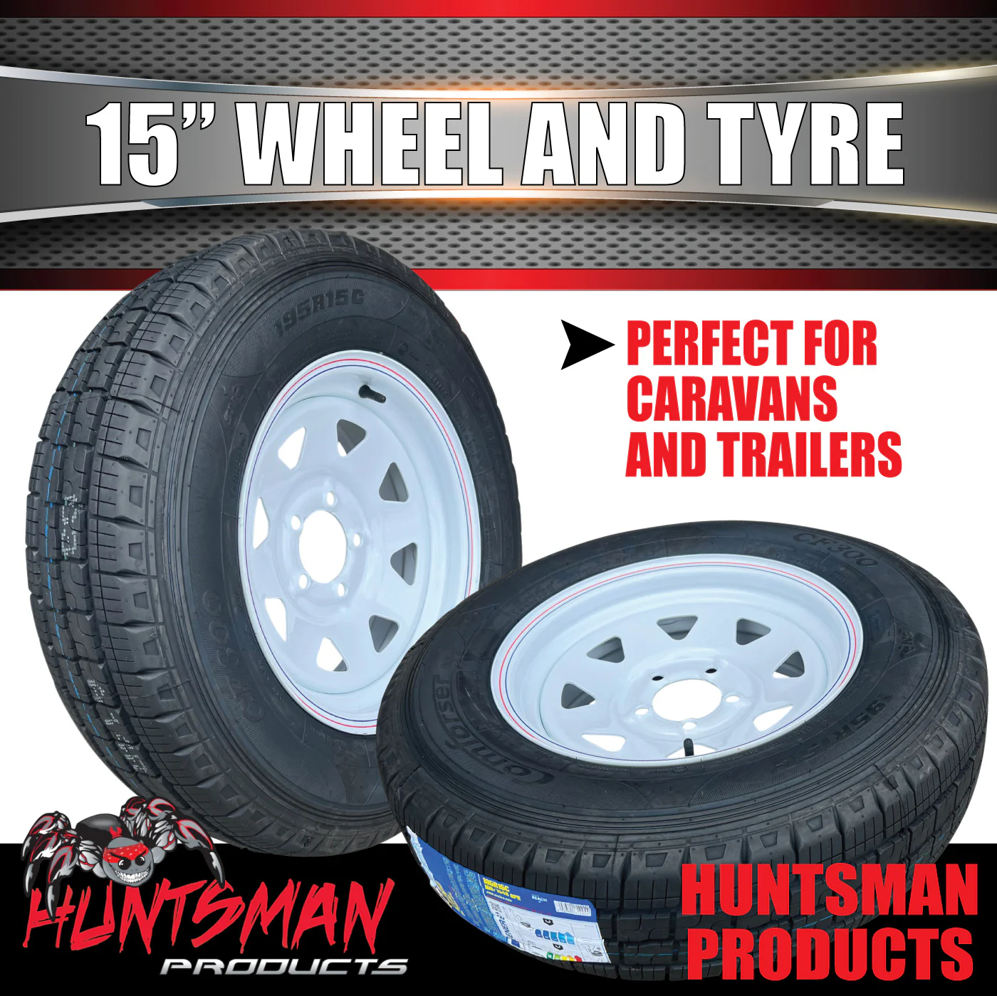 15x6 Caravan Trailer White Ford Pattern Steel Wheel Rim & 225/70R15C Tyre - Image 6