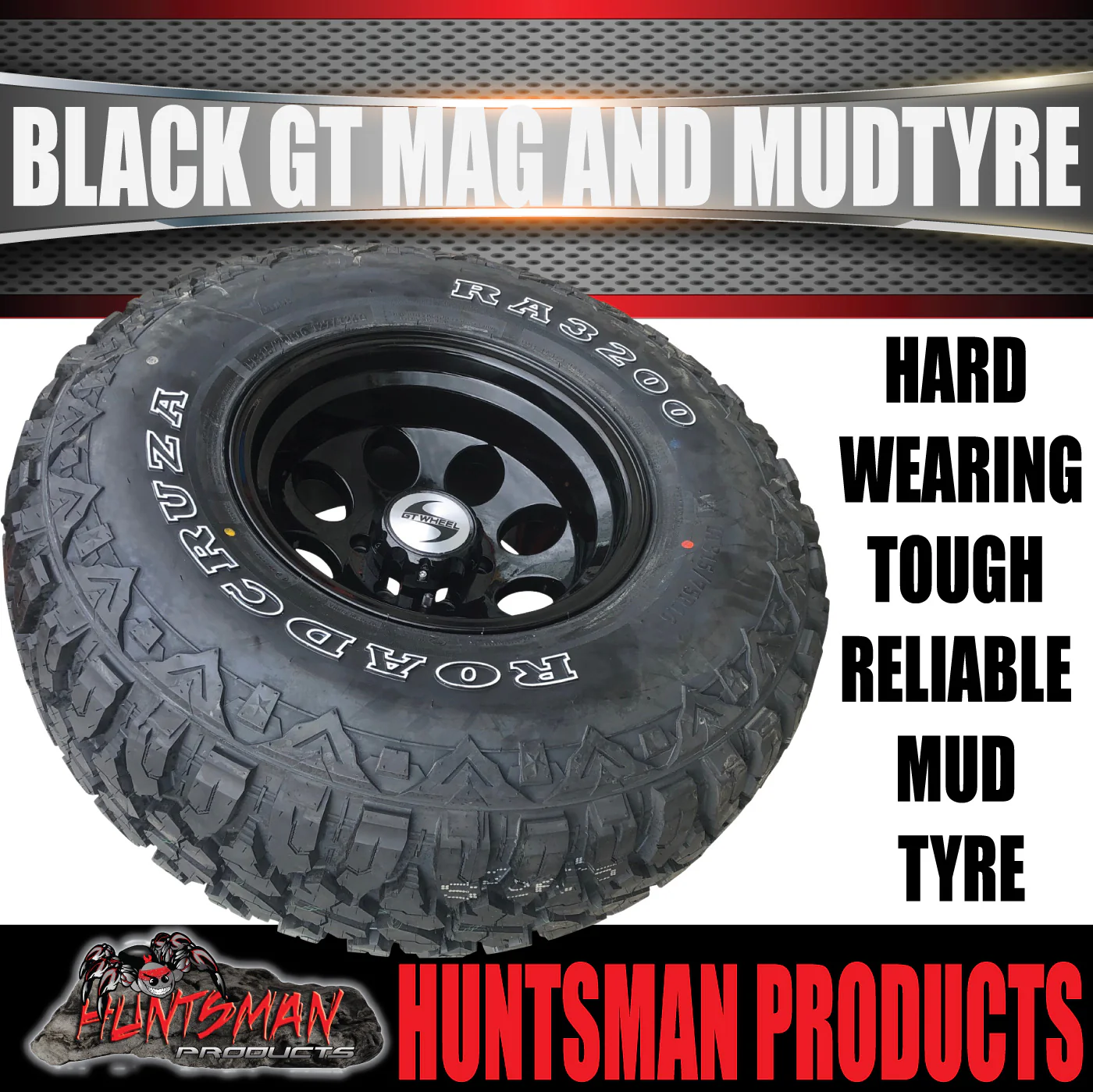 15X10 GT Alloy Mag Wheel 6/139.7 PCD & 35x12.5R15 Roadcruza RA3200 35" Mud Tyre - Image 4