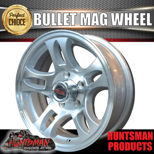 15x5 Trailer Caravan Ford Stud Pattern Bullet Alloy Mag Wheel Rim.  5/114.3 PCD - Image 3