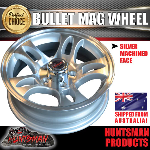 15x5 Trailer Caravan Ford Stud Pattern Bullet Alloy Mag Wheel Rim.  5/114.3 PCD - Image 5
