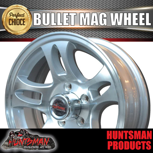15x5 Trailer Caravan Ford Stud Pattern Bullet Alloy Mag Wheel Rim.  5/114.3 PCD - Image 6