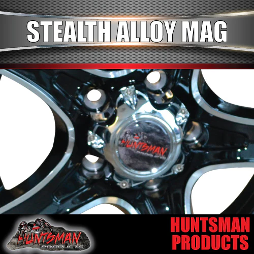15X5 Trailer Caravan Stealth Alloy Mag Wheel: Ford Stud Pattern - Image 4