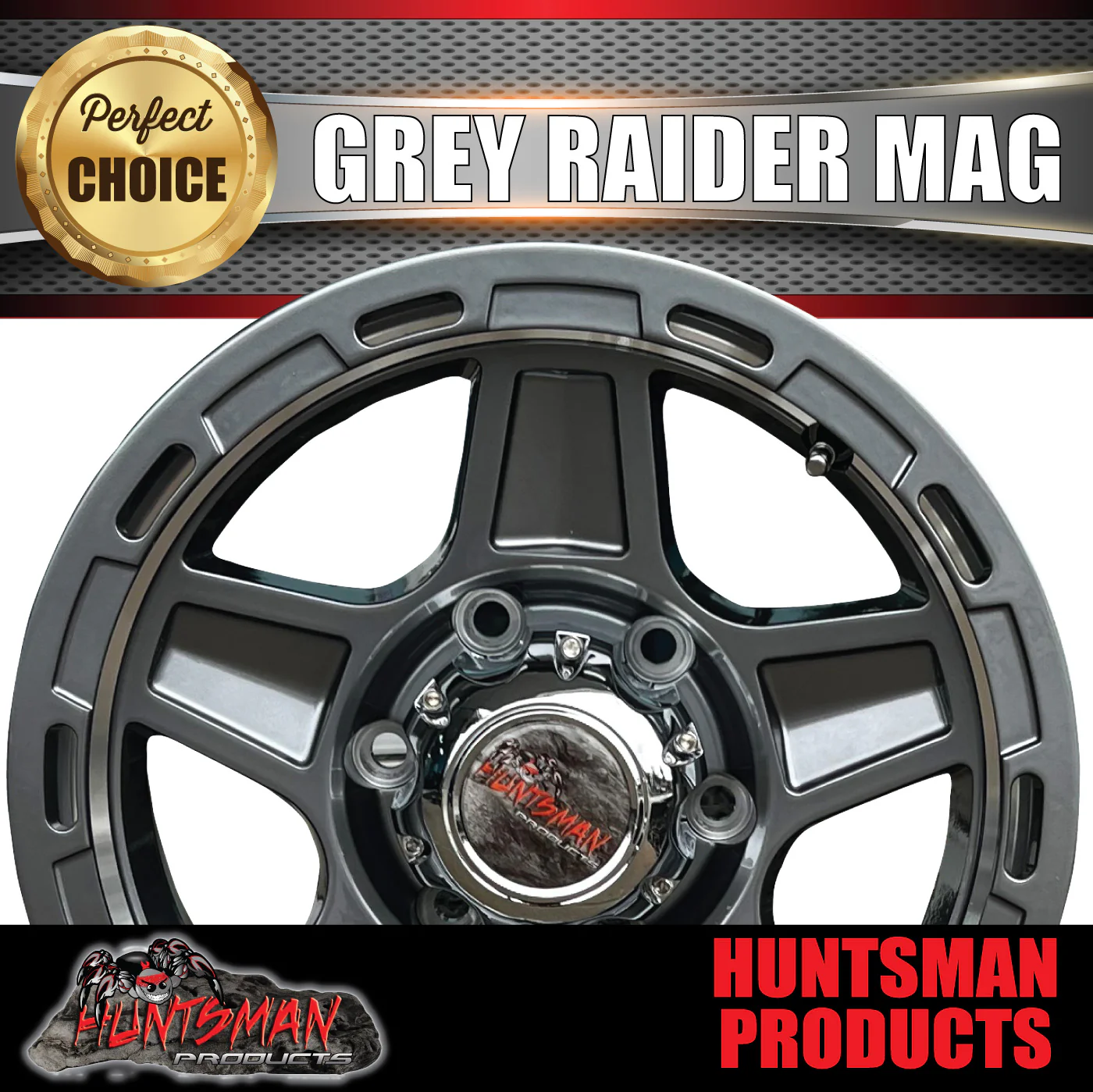 15x6 6 Stud 6/139.7 Raider Gunmetal Alloy Mag Wheel Rim Caravan Boat Trailer - Image 4