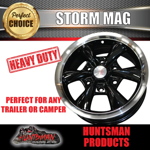 15x6 6 Stud 6/139.7 Storm +35 Alloy Mag Wheel For Caravan Camper - Image 4