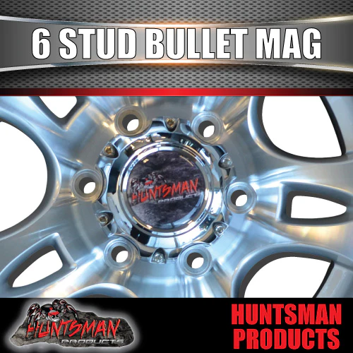 15x6 Caravan Trailer 6 Stud Landcruiser Pattern Bullet Alloy Mag Wheel Rim. 6/139.7 PCD - Image 4