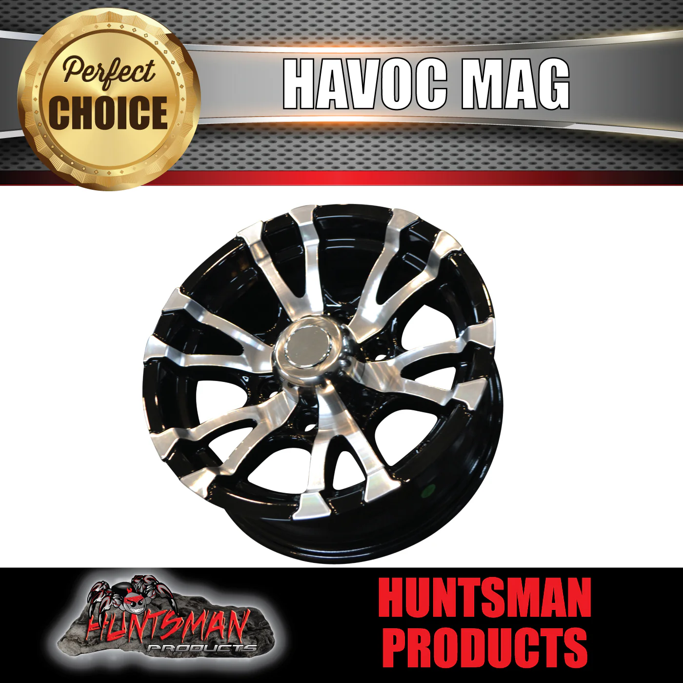 15x6 6 Stud Havoc Trailer Caravan Alloy Mag Wheel. 1280Kg Rated - Image 3
