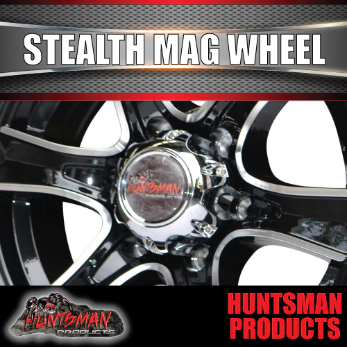15x6 Trailer Caravan 6 Stud Stealth Alloy Mag Wheel.  1285KG Load Rating - Image 3