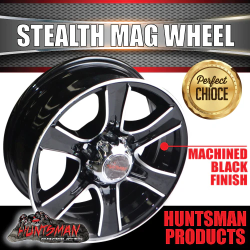 15x6 Trailer Caravan 6 Stud Stealth Alloy Mag Wheel.  1285KG Load Rating - Image 4