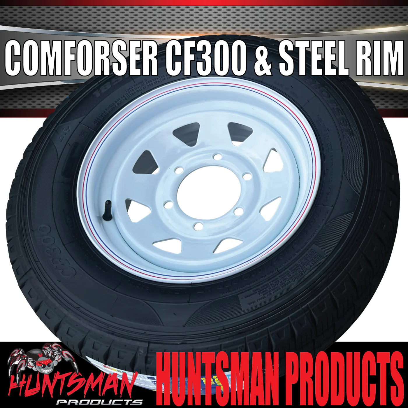 15" 6 Stud Caravan Camper Trailer Sunraysia White Steel Wheel Rim & 195R15C Tyre 195 15 - Image 3