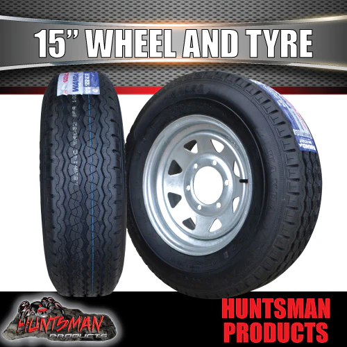 15x6 Galvanised Boat Trailer 6 Stud Landcruiser Pattern Steel Wheel Rim & 225/70R15C Tyre - Image 3