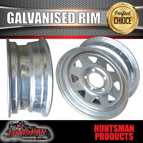 14x6 Galvanised Ford Pattern Sunraysia Boat Trailer Steel Wheel Rim, 14" 5/114.3 pcd - Image 3