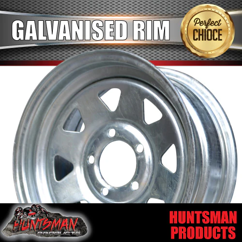 14x6 Galvanised Ford Pattern Sunraysia Boat Trailer Steel Wheel Rim, 14" 5/114.3 pcd - Image 6
