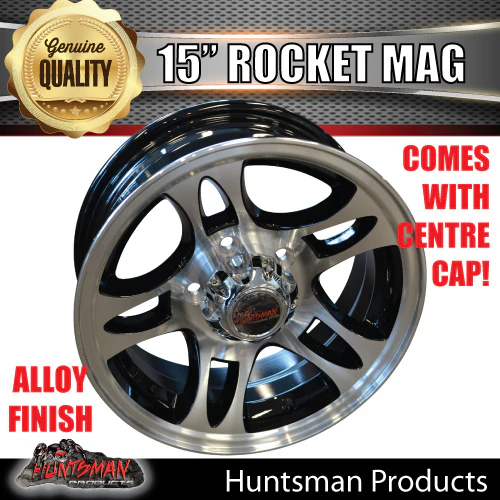 15x5 Trailer Caravan Rocket Alloy Mag Wheel: suits Ford pattern - Image 3