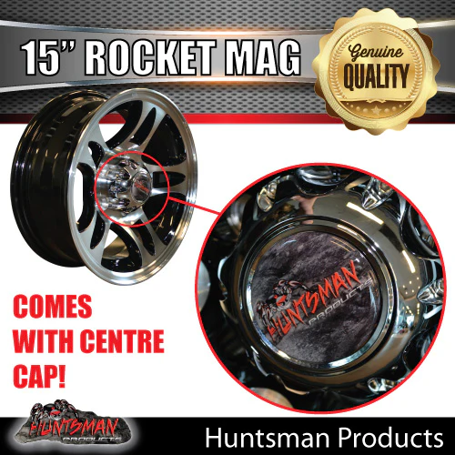 15x5 Trailer Caravan Rocket Alloy Mag Wheel: suits Ford pattern - Image 4