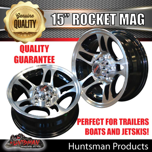 15x5 Trailer Caravan Rocket Alloy Mag Wheel: suits Ford pattern - Image 5