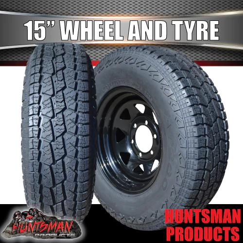 15X7 6 Stud Black Caravan Trailer Sunraysia Wheel Rim & 235/75R15 L/T 10ply Tyre - Image 5