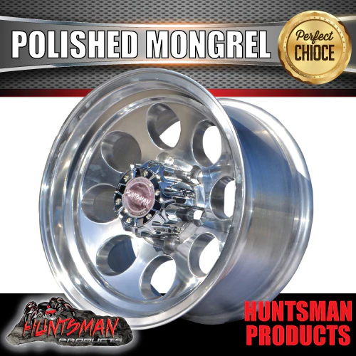 15X8 -22 Mongrel Alloy Rim 6/139.7 pcd. Polished finish. Fits Patrol, Landcruiser, Hilux, Triton, Rodeo ETC - Image 4